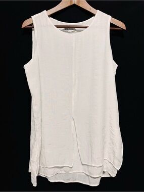 CRISTINA B White Layered Tank Coastal Resort Quiet Luxury Minimalist